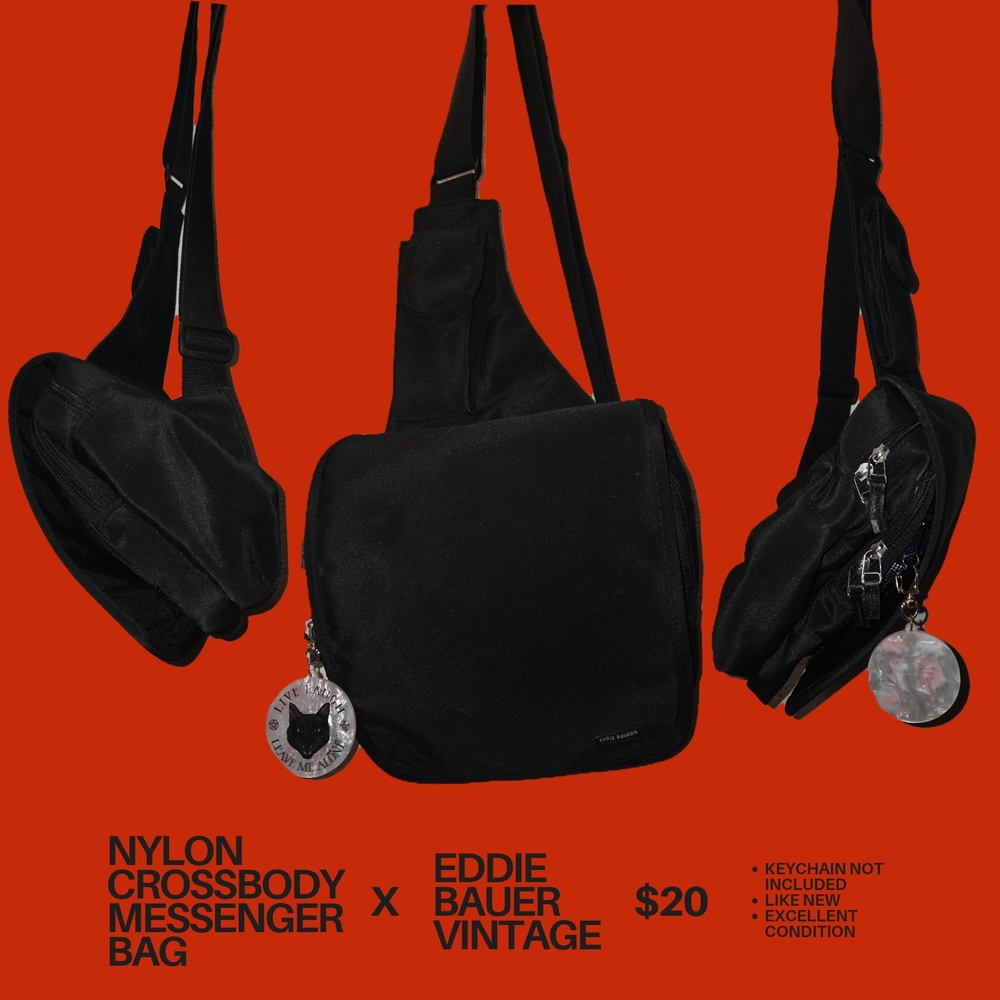 Eddie Bauer Black Nylon Crossbody Bag